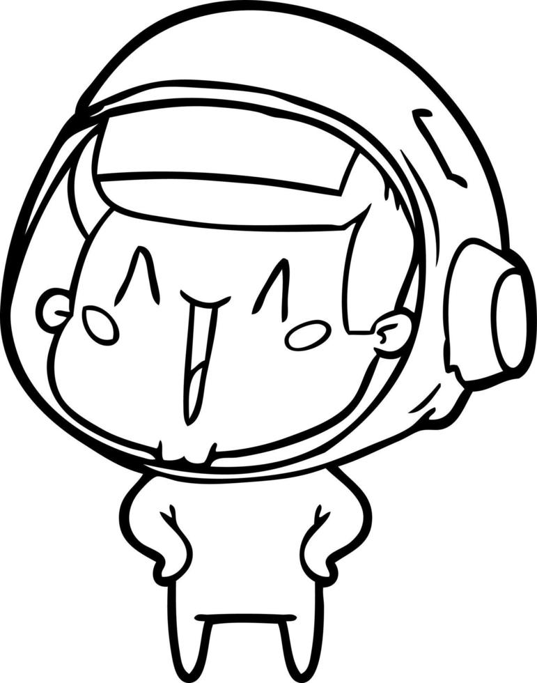 heureux, dessin animé, astronaute vecteur