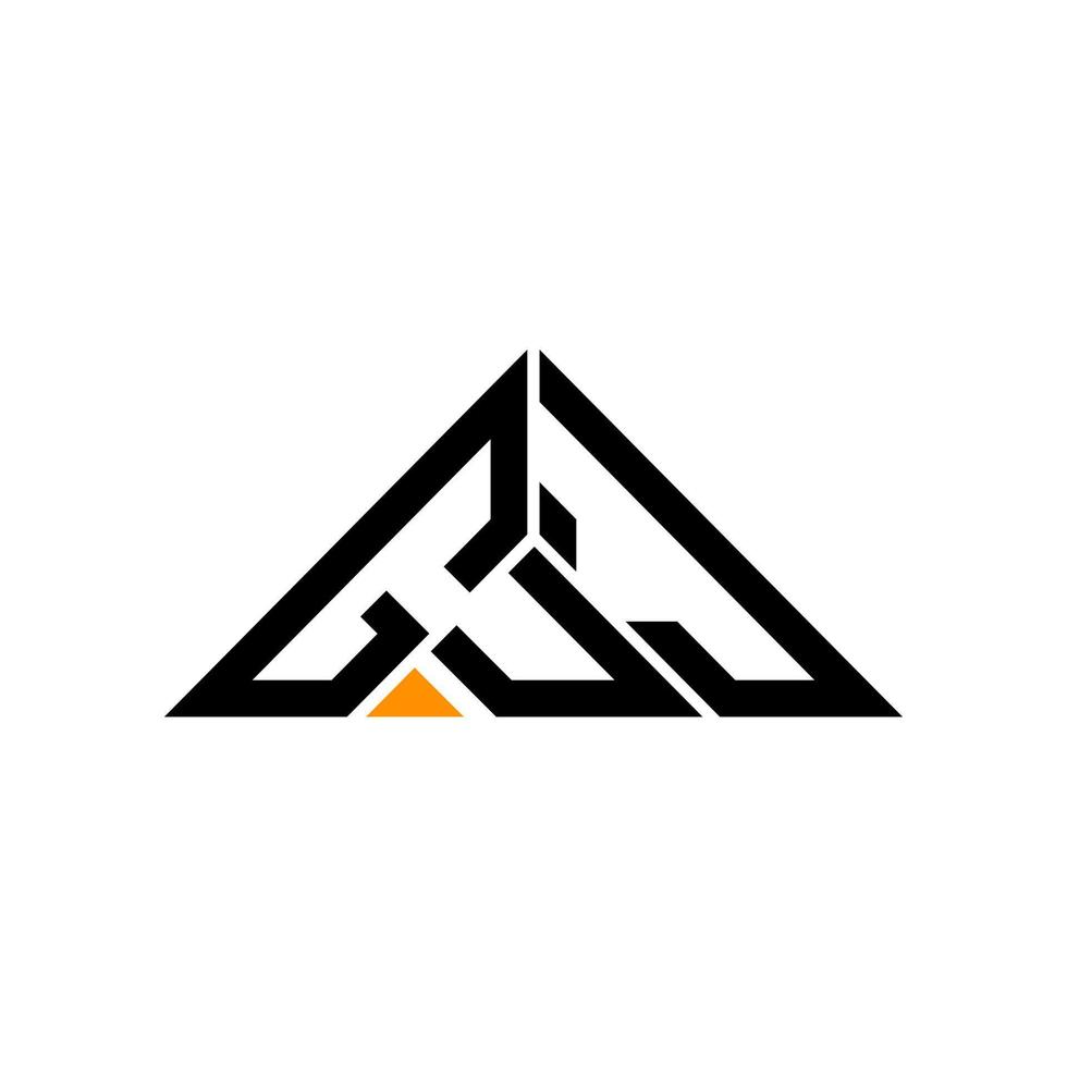 conception créative de logo de lettre guj avec graphique vectoriel, logo guj simple et moderne en forme de triangle. vecteur