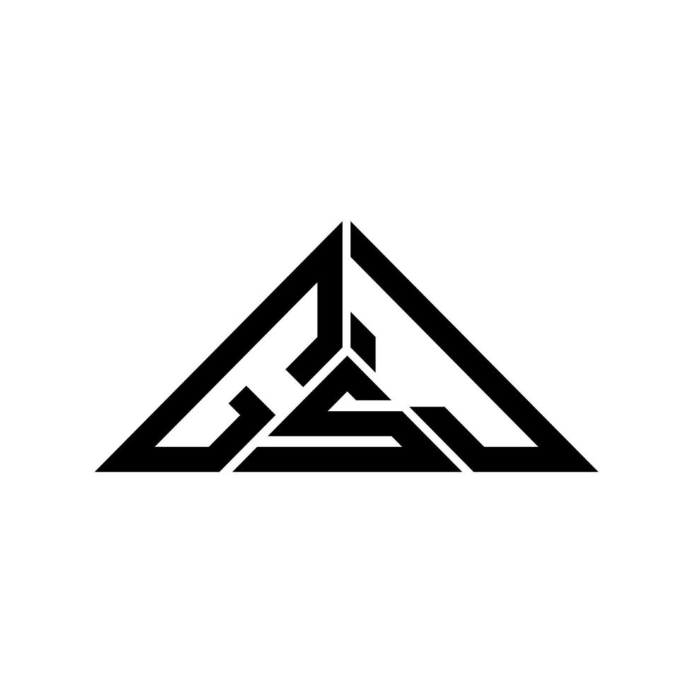 conception créative de logo de lettre gsj avec graphique vectoriel, logo gsj simple et moderne en forme de triangle. vecteur
