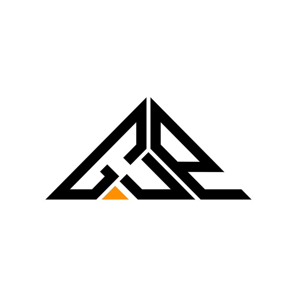 création de logo de lettre gup avec graphique vectoriel, logo gup simple et moderne en forme de triangle. vecteur