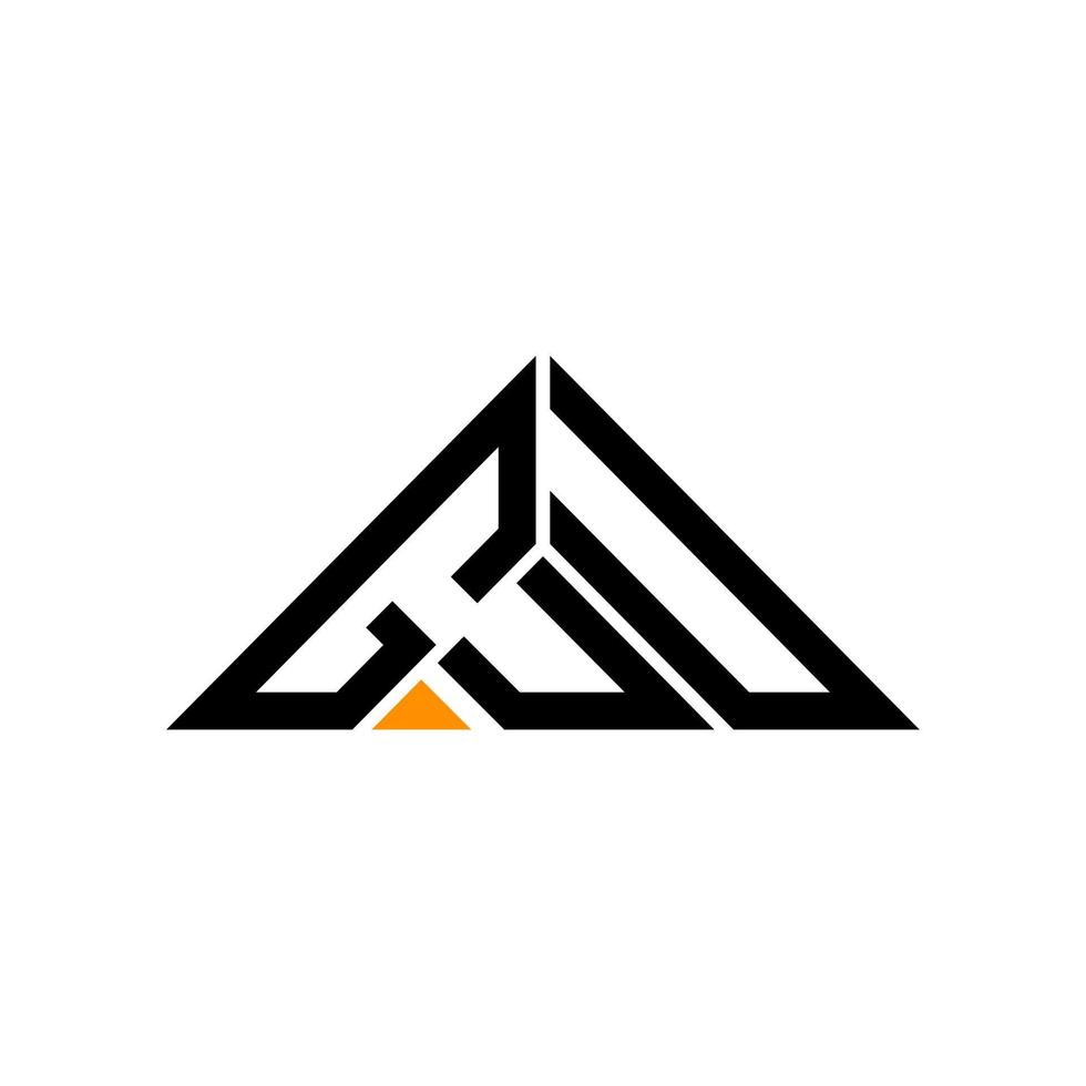 conception créative du logo de lettre guu avec graphique vectoriel, logo guu simple et moderne en forme de triangle. vecteur
