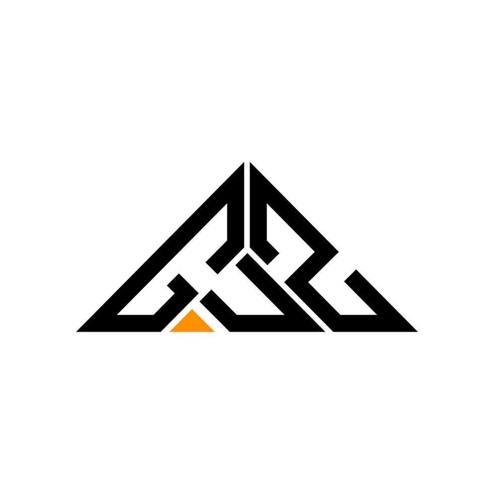 création de logo de lettre guz avec graphique vectoriel, logo guz simple et moderne en forme de triangle. vecteur