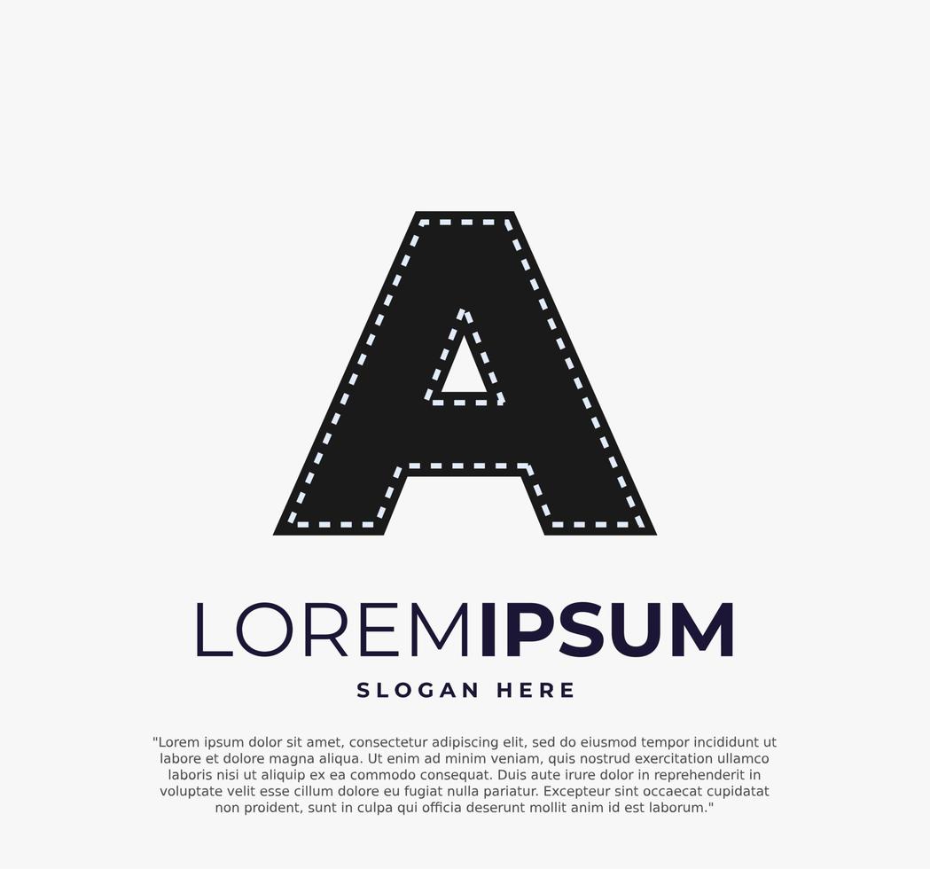 lettre a logo pour illustration vectorielle de film en bande et fond blanc vecteur