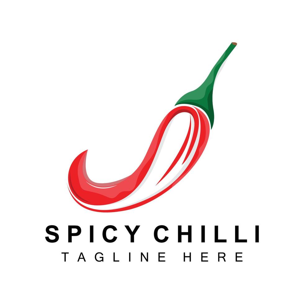 conception de logo de piment épicé, illustration de légumes rouges, ingrédients de cuisine, produits de marque de vecteur de piment chaud
