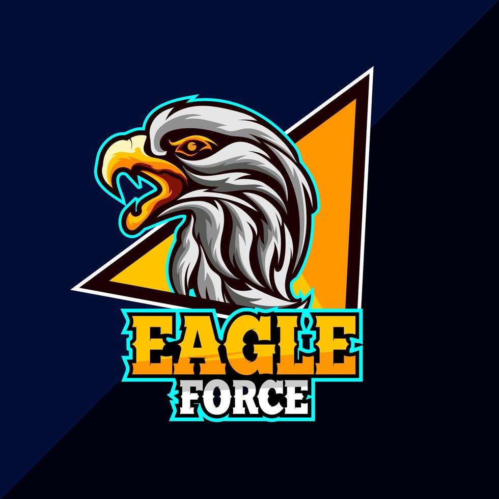modèle vectoriel de logo de force spéciale de tête d'aigle pour la mascotte de conception, l'étiquette, l'insigne, l'illustration de l'emblème.