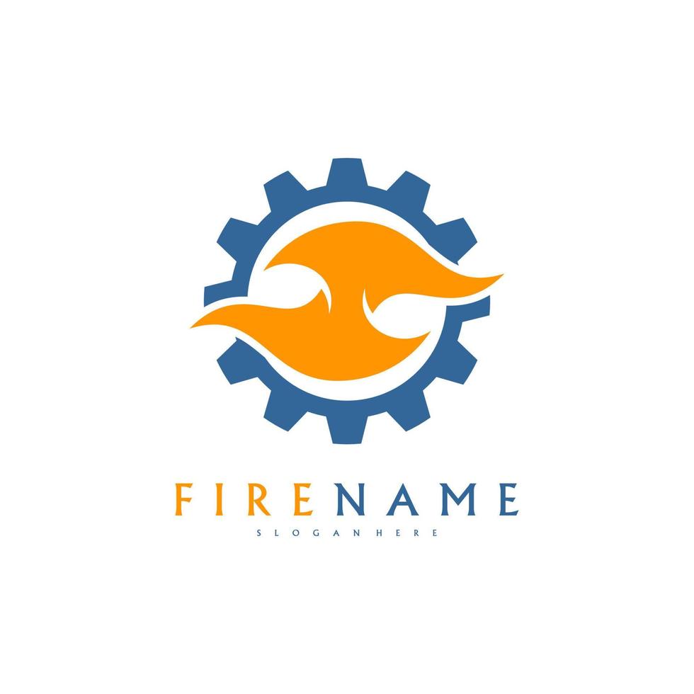 vecteur de conceptions de logo d'équipement d'incendie, modèle de logo de l'industrie du feu