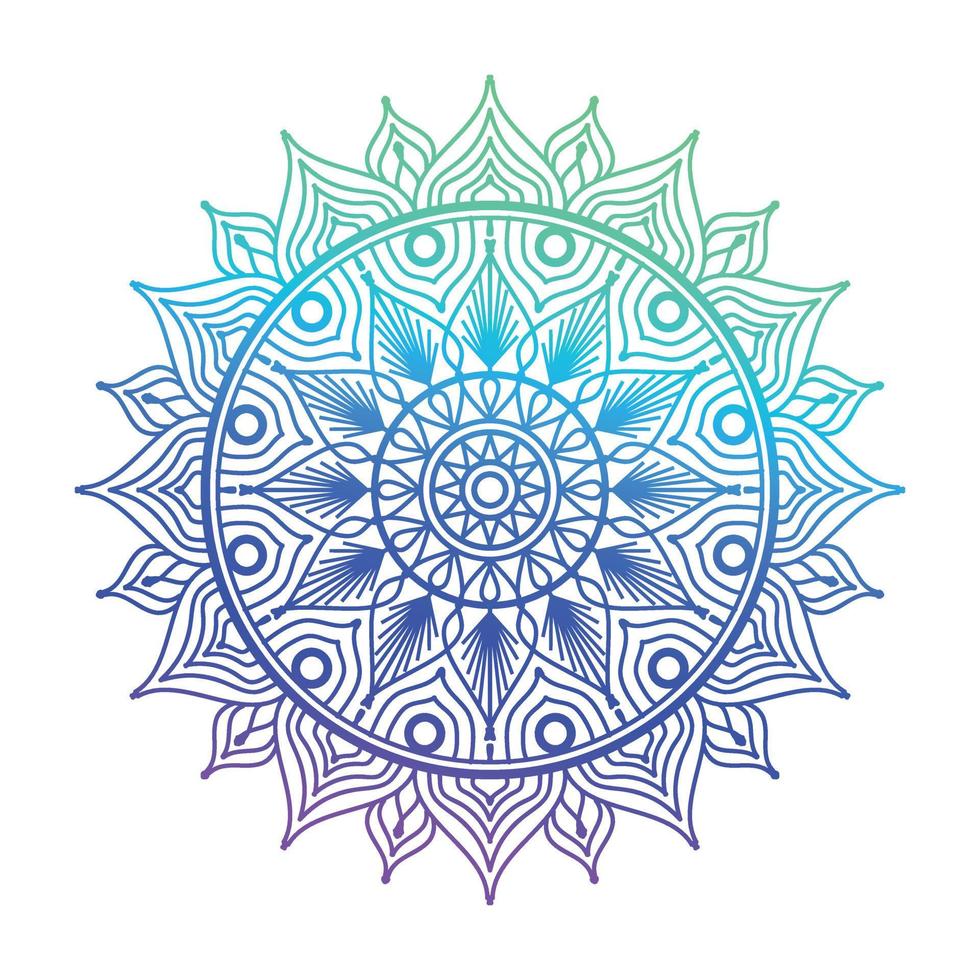 mandala de couleur dégradée, arrière-plan de conception de mandala, conception de mandala, conception de fond d'écran d'art de livre de coloriage de motif de mandala, motif de carreaux, carte de voeux vecteur