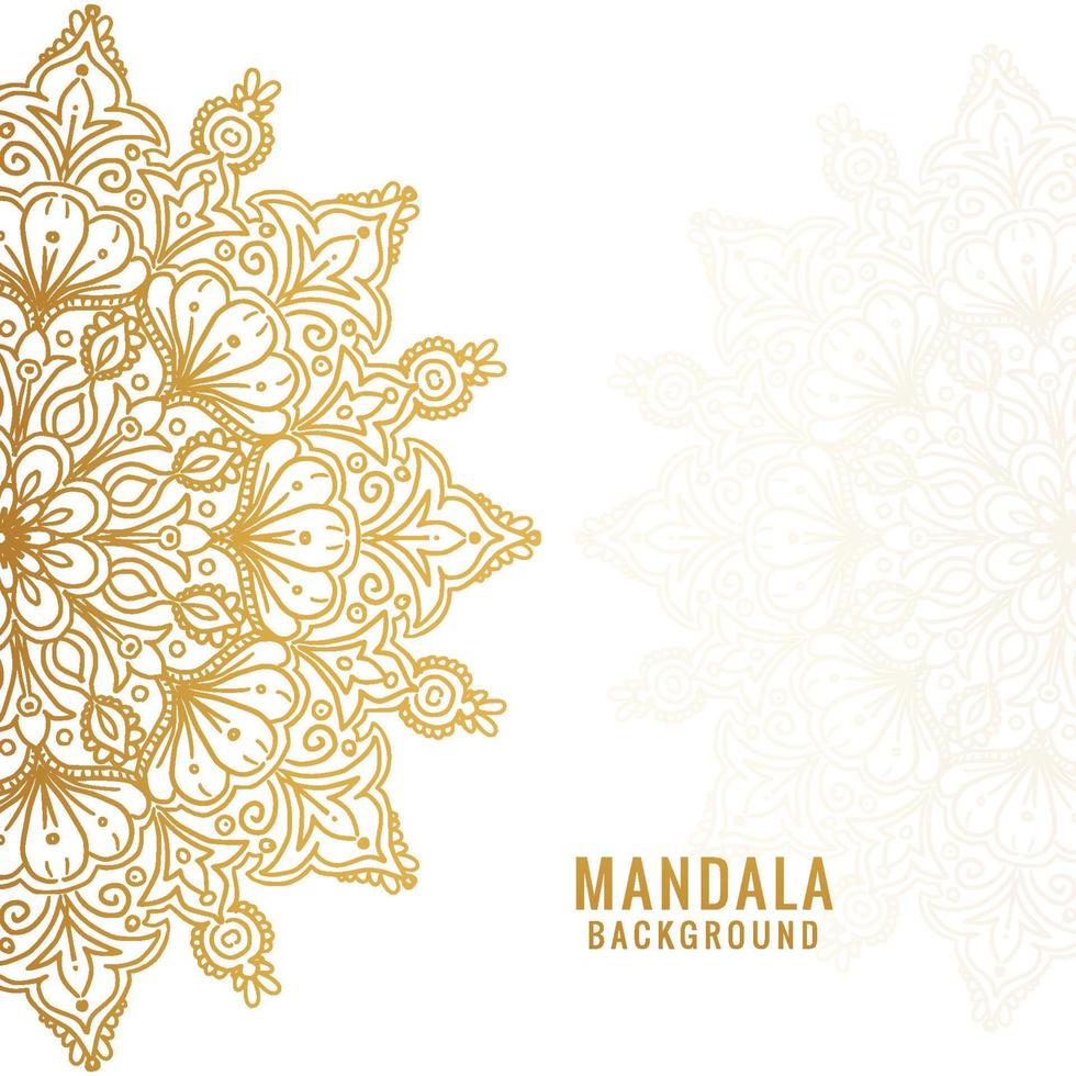 mandala doré décoratif sur fond blanc vecteur