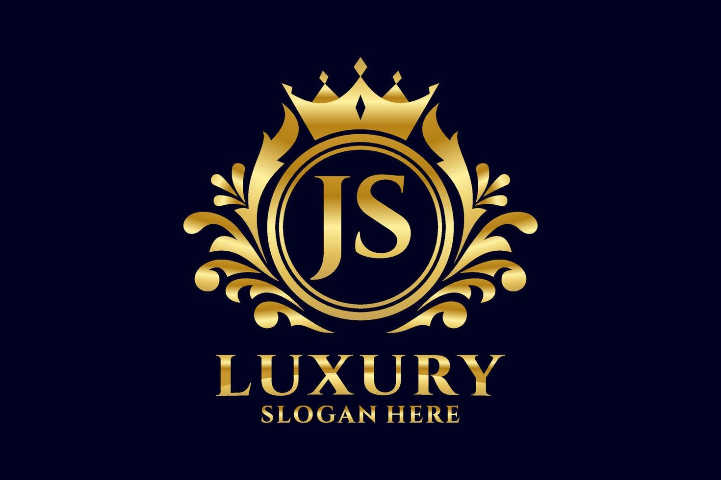 modèle de logo de luxe royal lettre js initial dans l'art vectoriel pour les projets de marque luxueux et autres illustrations vectorielles.