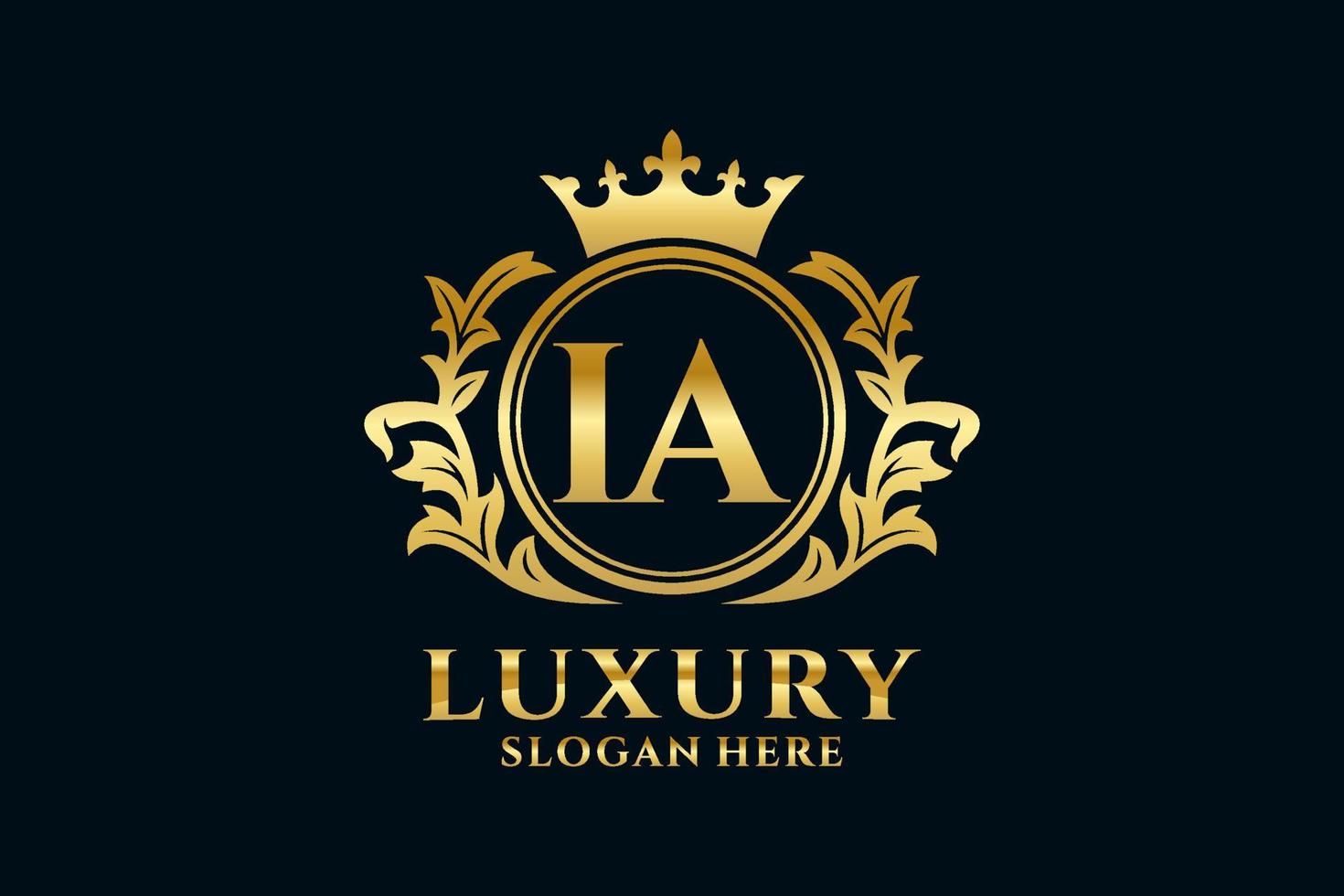 modèle initial de logo de luxe royal de lettre ia dans l'art vectoriel pour des projets de marque luxueux et d'autres illustrations vectorielles.