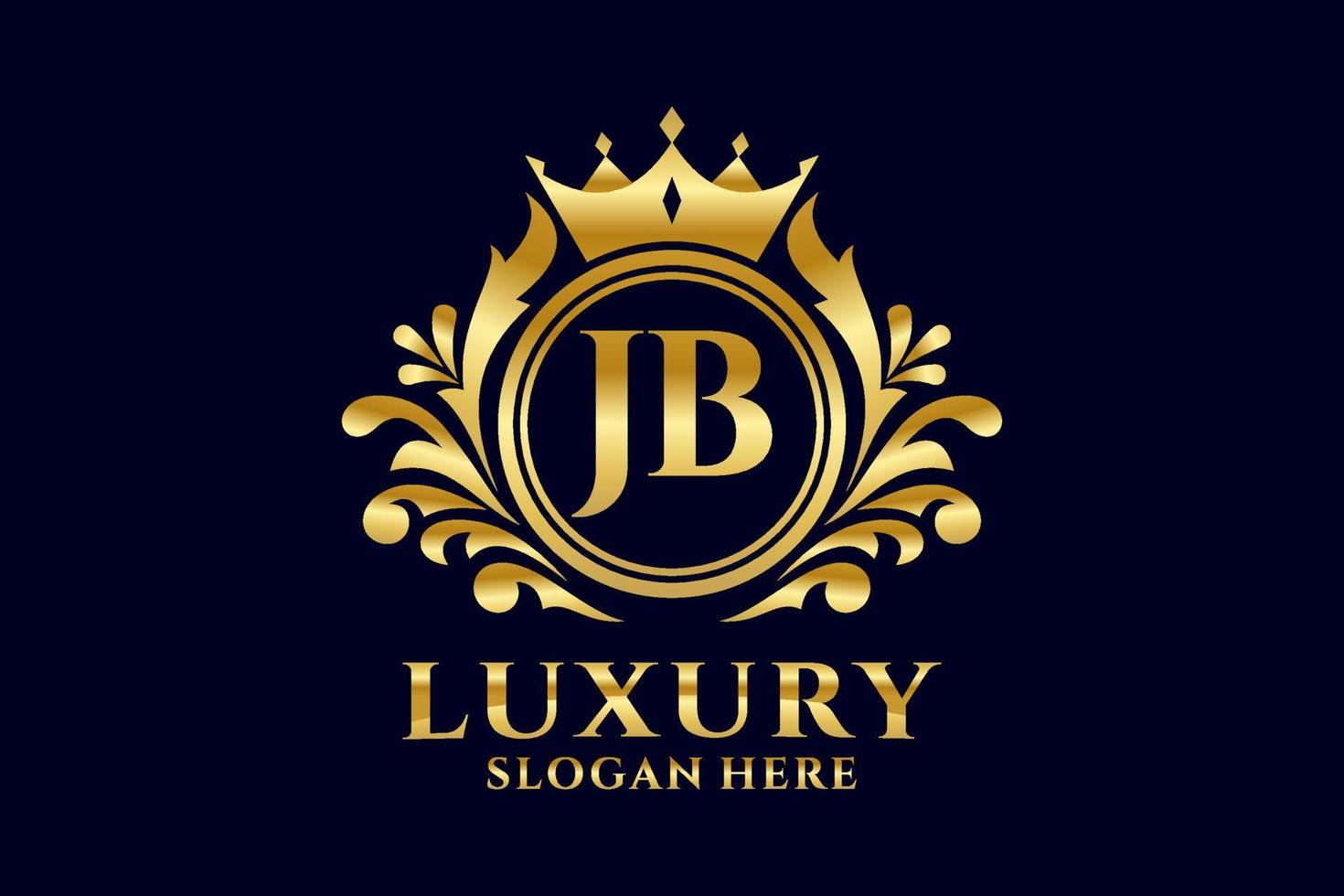 modèle de logo de luxe royal lettre jb initial dans l'art vectoriel pour les projets de marque luxueux et autres illustrations vectorielles.