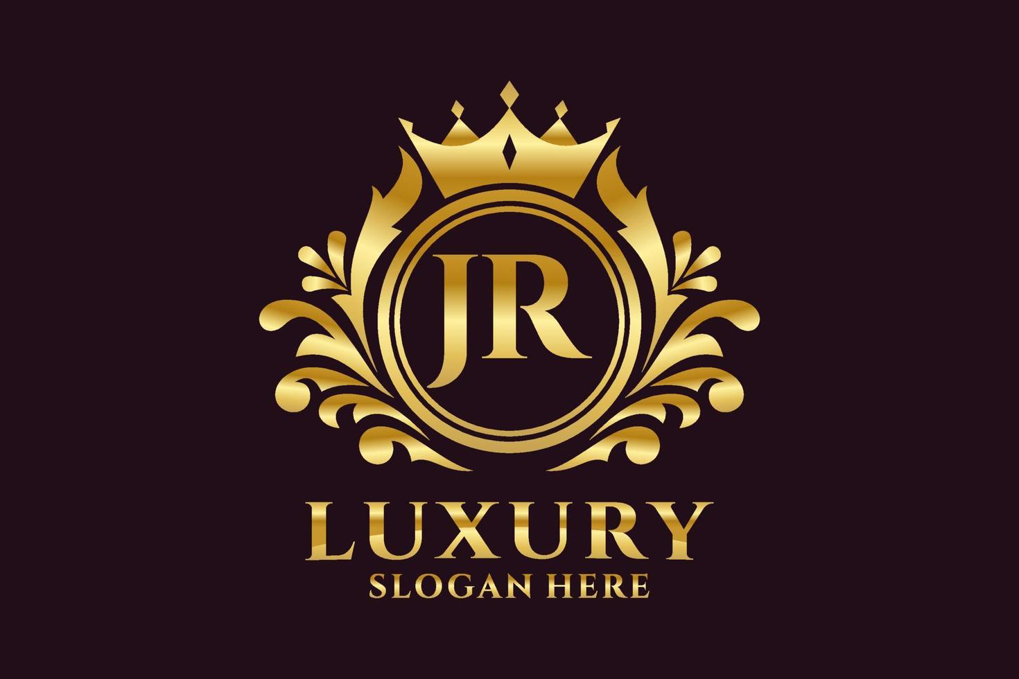 modèle de logo de luxe royal lettre jr initial dans l'art vectoriel pour les projets de marque luxueux et autres illustrations vectorielles.