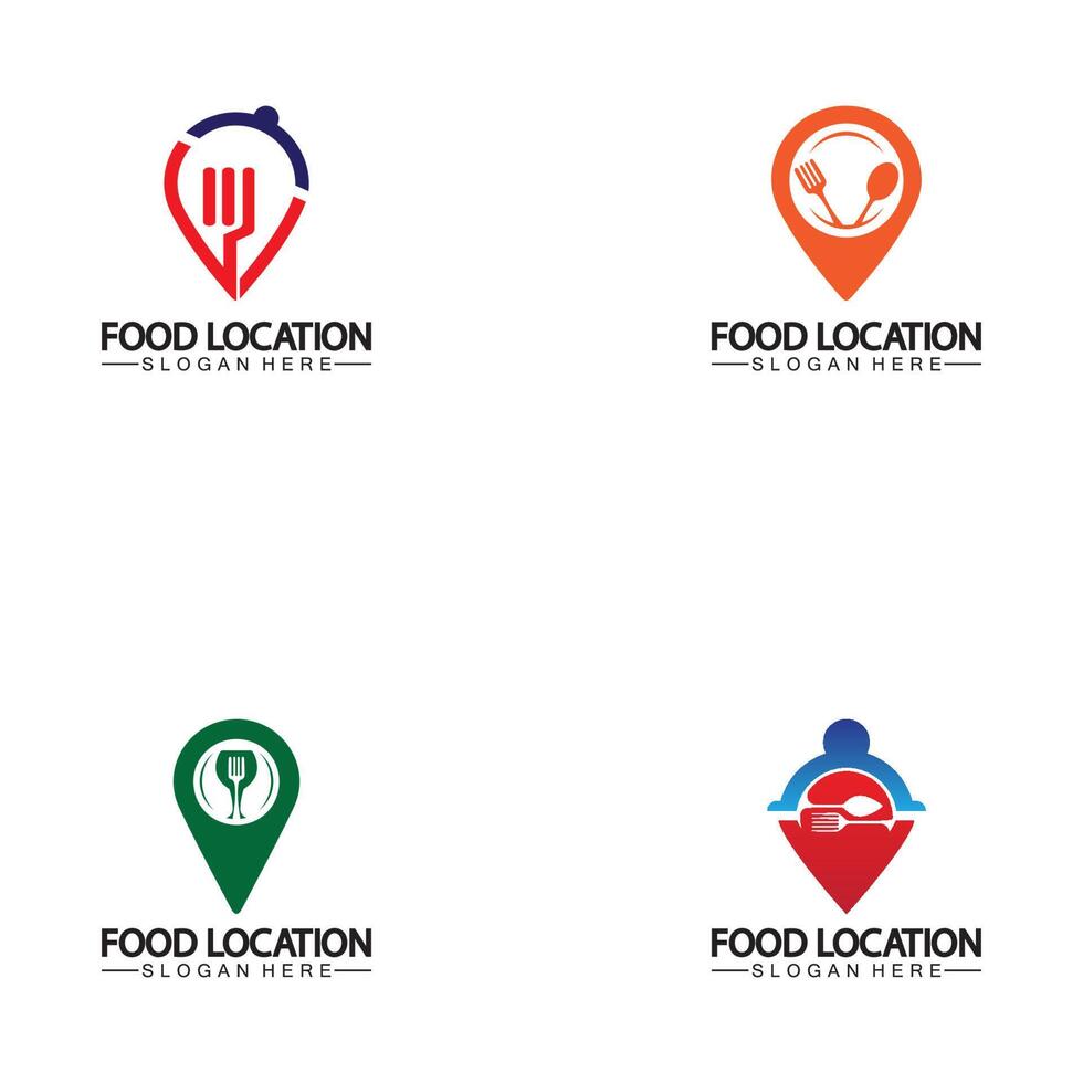 modèle de conception de logo de localisation de nourriture vecteur