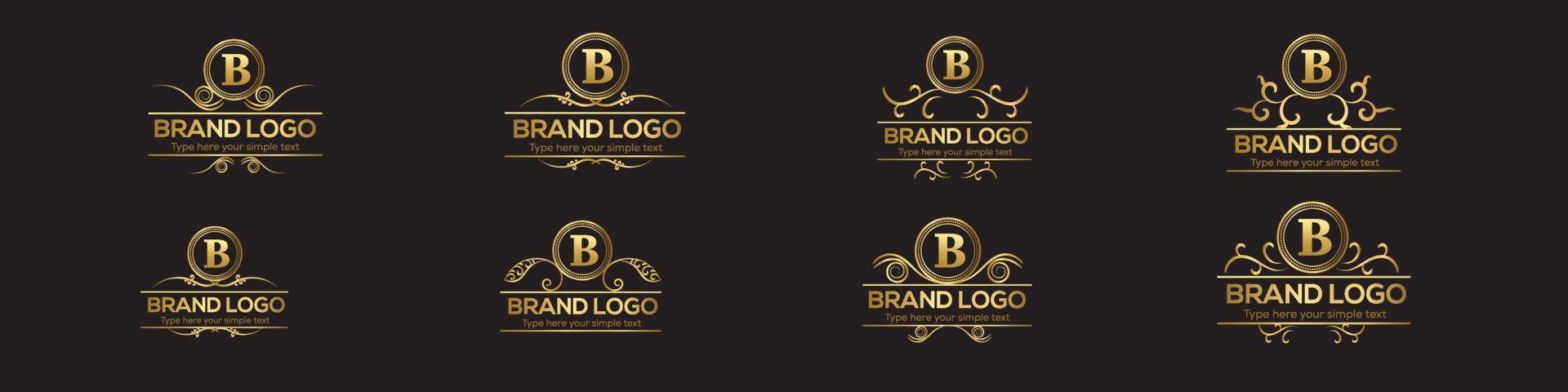 ensemble de modèles de logo de luxe de lettre initiale dans l'art vectoriel pour restaurant, hôtel, héraldique, bijoux, mode et autres illustrations vectorielles.