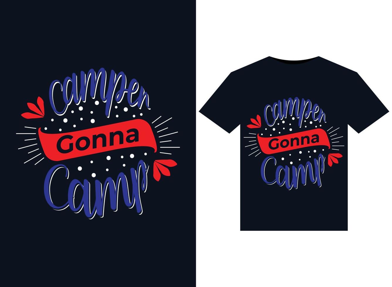 camper va camper des illustrations pour la conception de t-shirts prêts à imprimer vecteur