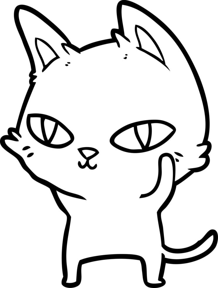 chat de dessin animé aux yeux brillants vecteur