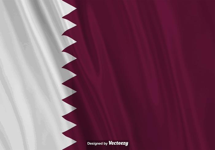 Illustration réaliste vectorielle du drapeau du Qatar. vecteur