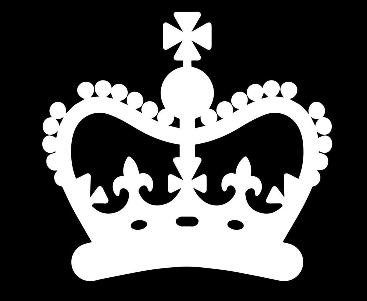 symbole de la couronne blanche icône illustration vectorielle élément de conception abstraite avec fond noir vecteur