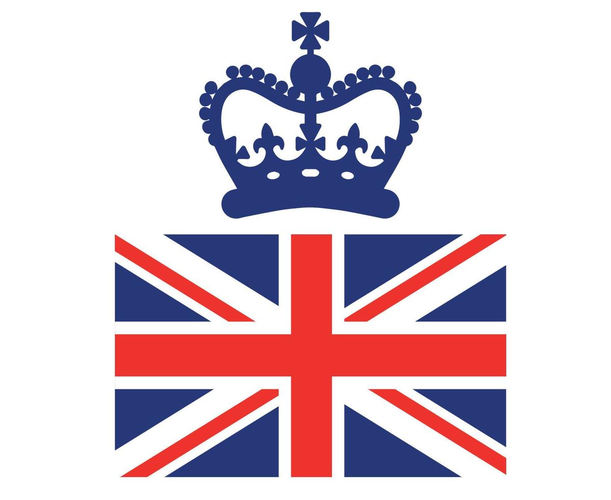 une couronne bleue avec le drapeau britannique du royaume uni europe nationale emblème symbole icône illustration vectorielle élément de conception abstraite vecteur