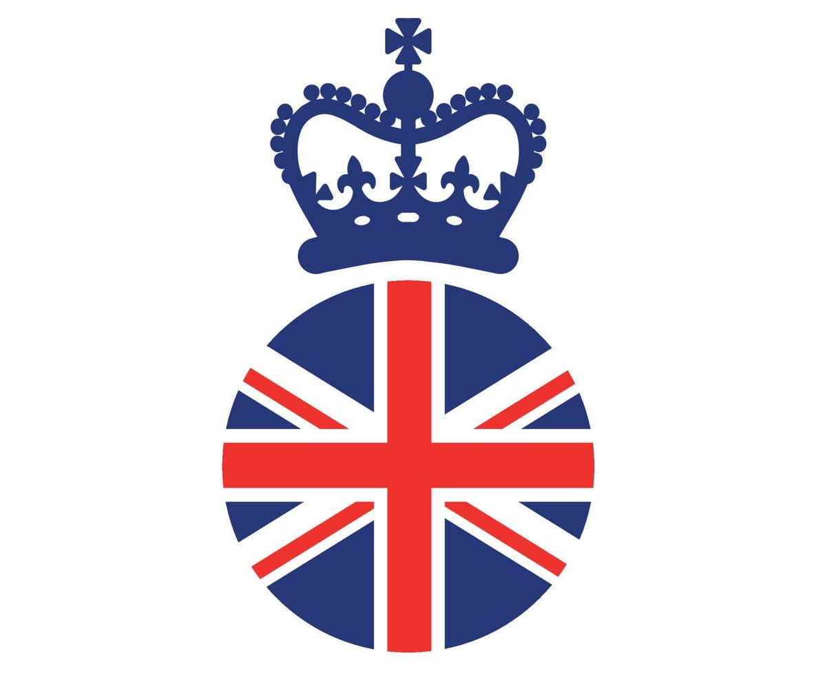 une couronne bleue britannique royaume-uni emblème national europe drapeau icône illustration vectorielle élément de conception abstraite vecteur