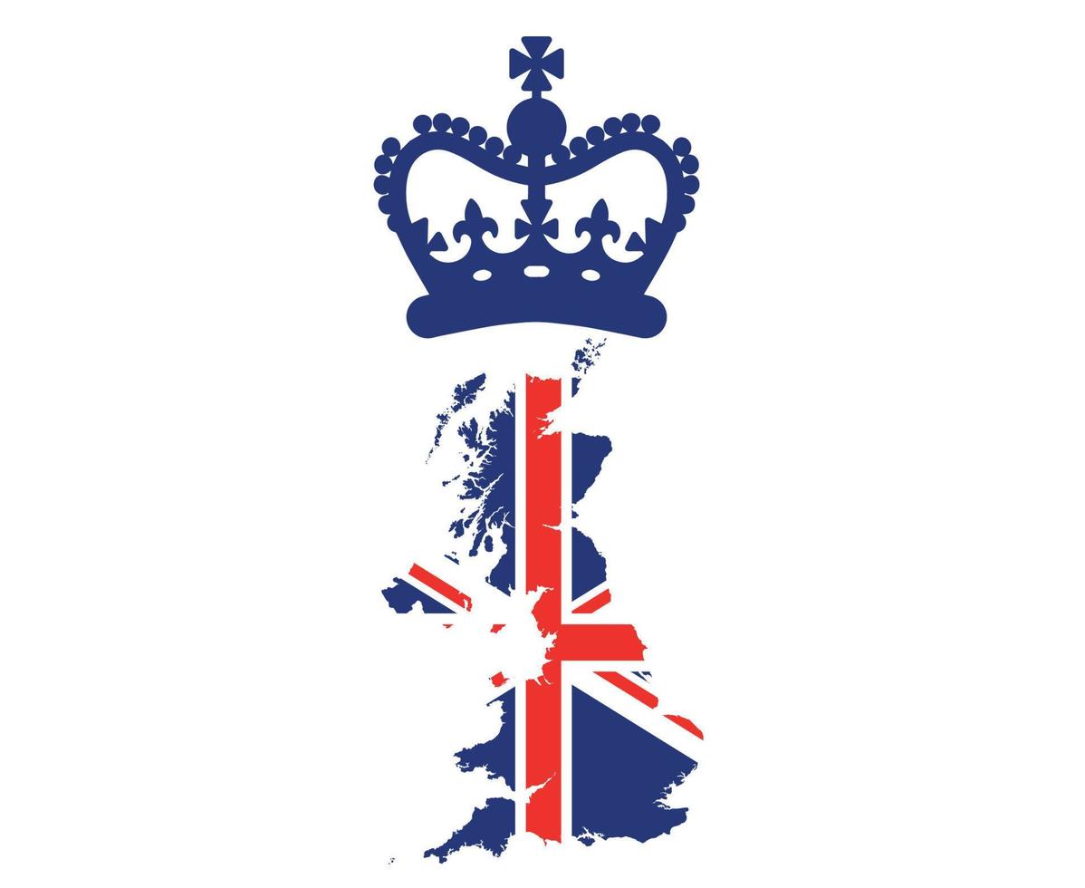 emblème du drapeau du royaume uni britannique avec une couronne rouge emblème national de leurope illustration vectorielle élément de conception abstraite vecteur