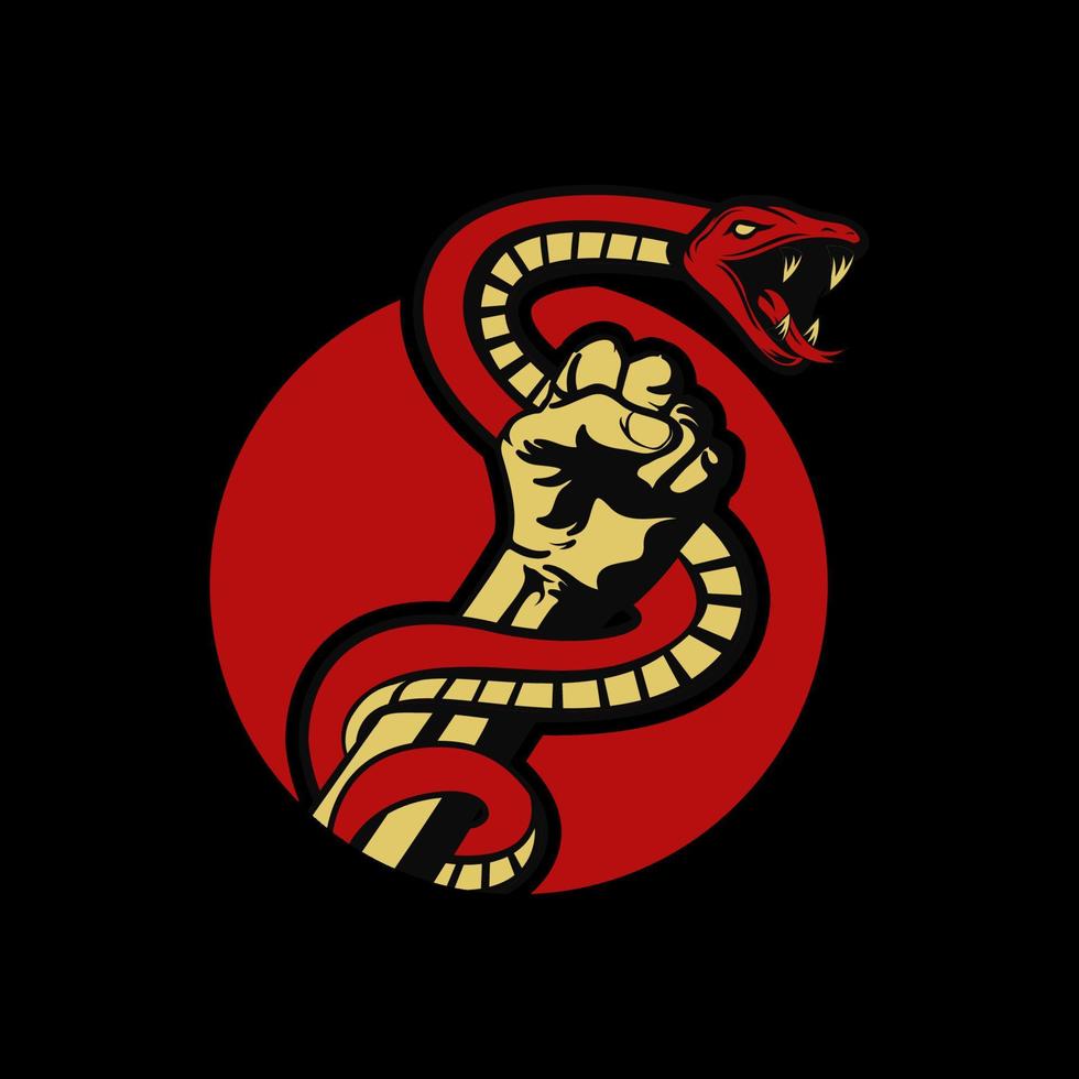 révolution serpent dans le logo de la main vecteur