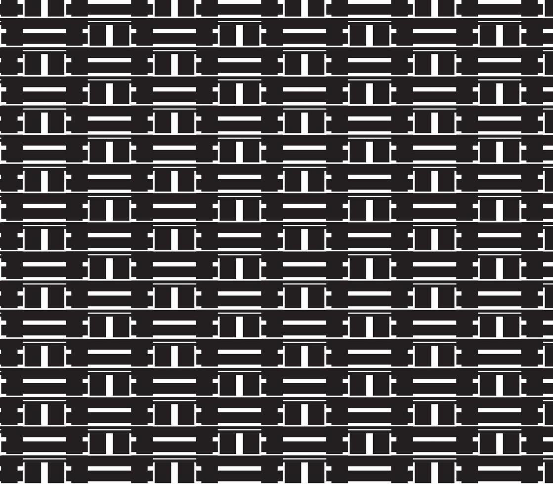 bordure de motif abstrait sans couture rayures carrées noires, grises et blanches beau tissu de motif de labyrinthe géométrique. vecteur