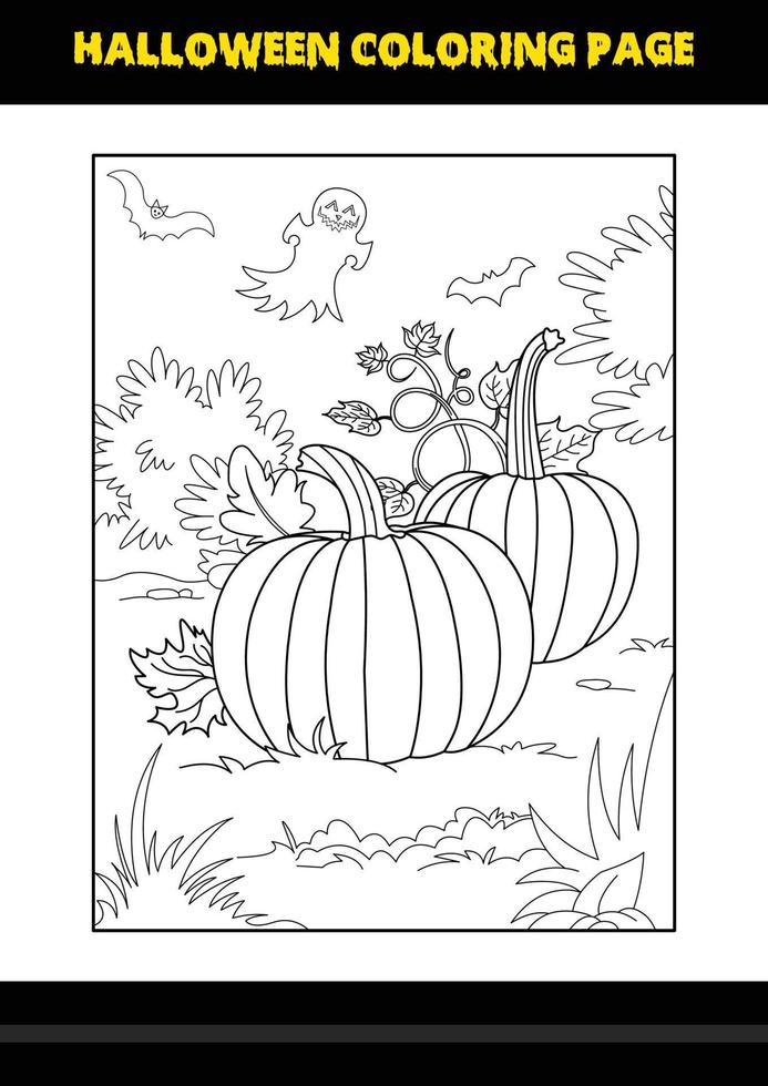 coloriage d'halloween pour les enfants. conception de page de coloriage d'art en ligne pour les enfants. vecteur