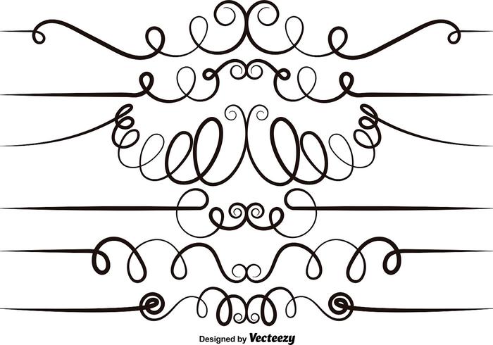 Ensemble vectoriel d'éléments scrollwork