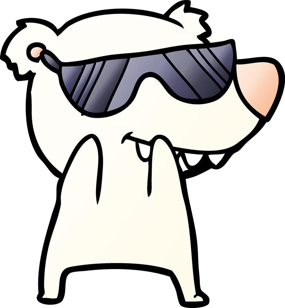 ours de bande dessinée portant des lunettes de soleil vecteur