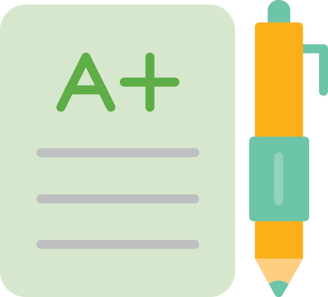 icône plate examen vecteur