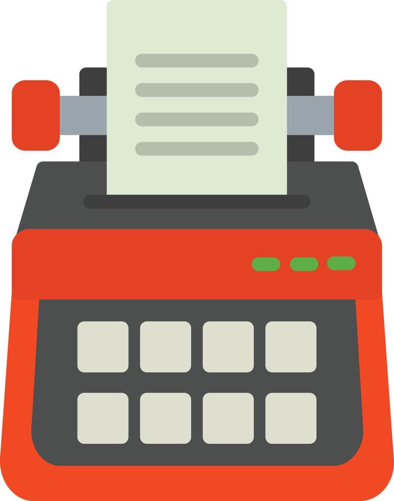icône plate de machine à écrire vecteur