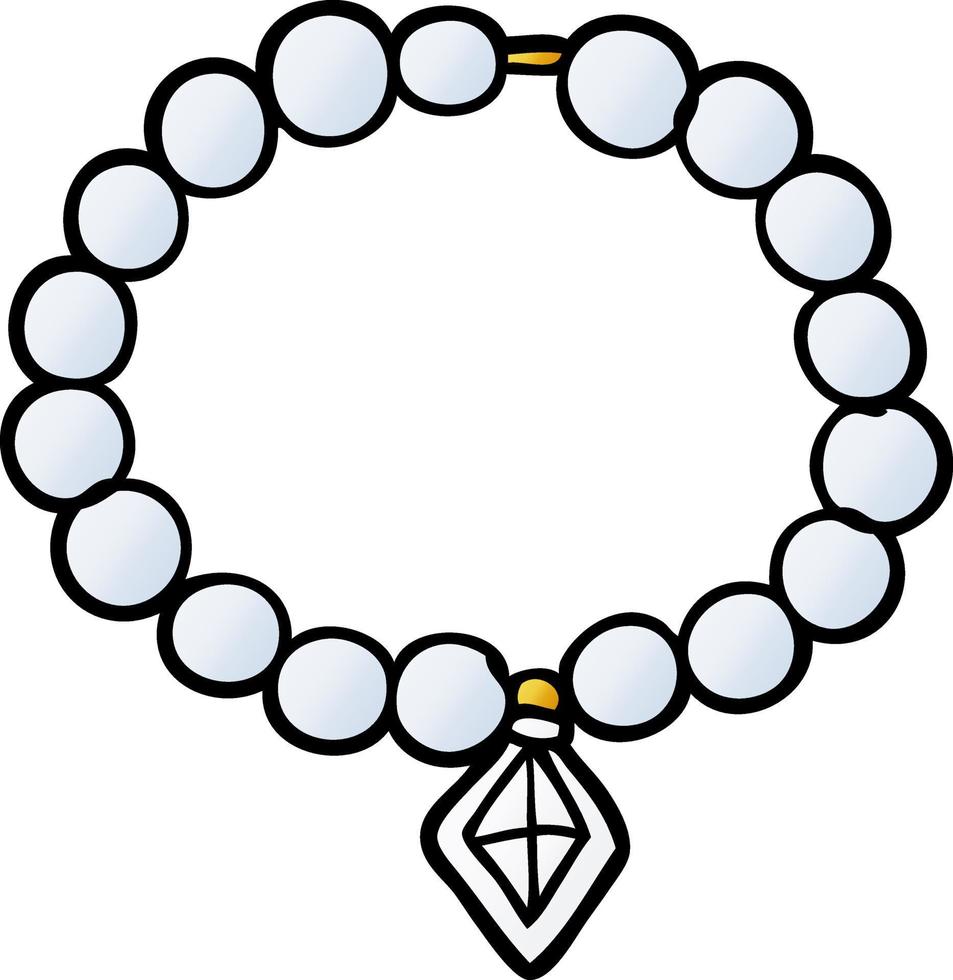 collier de perles de dessin animé vecteur