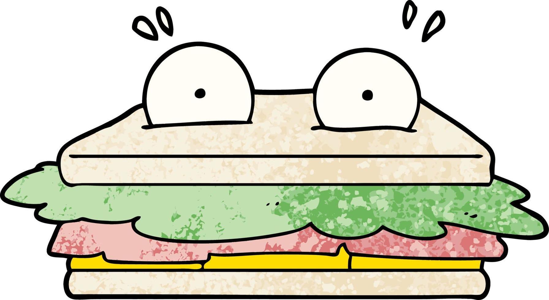 personnage de dessin animé sandwich vecteur