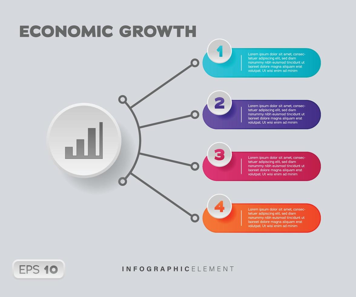 élément infographique de croissance économique vecteur