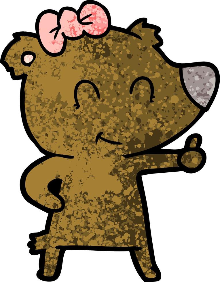 dessin animé ours femelle vecteur