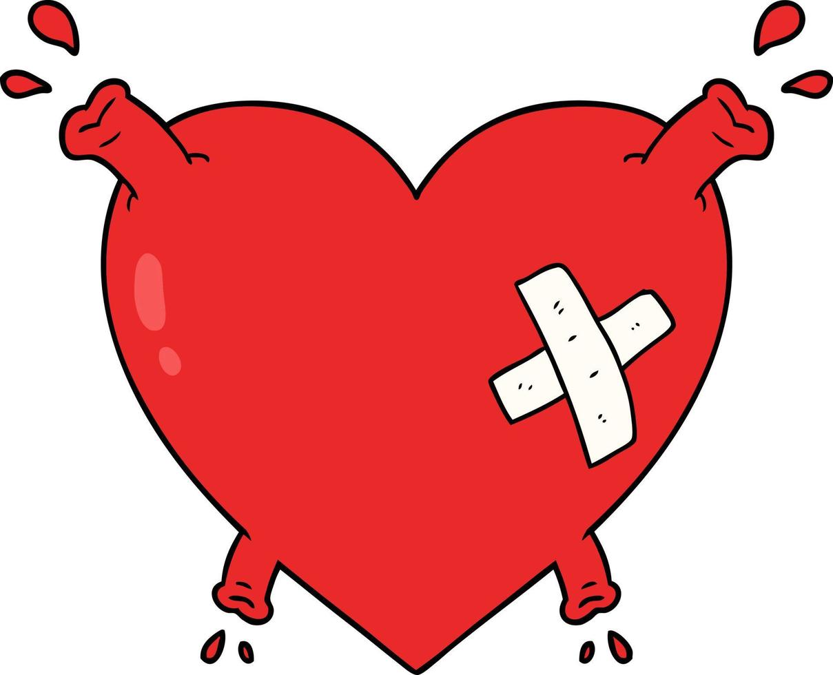 coeur de dessin animé éjacule du sang vecteur