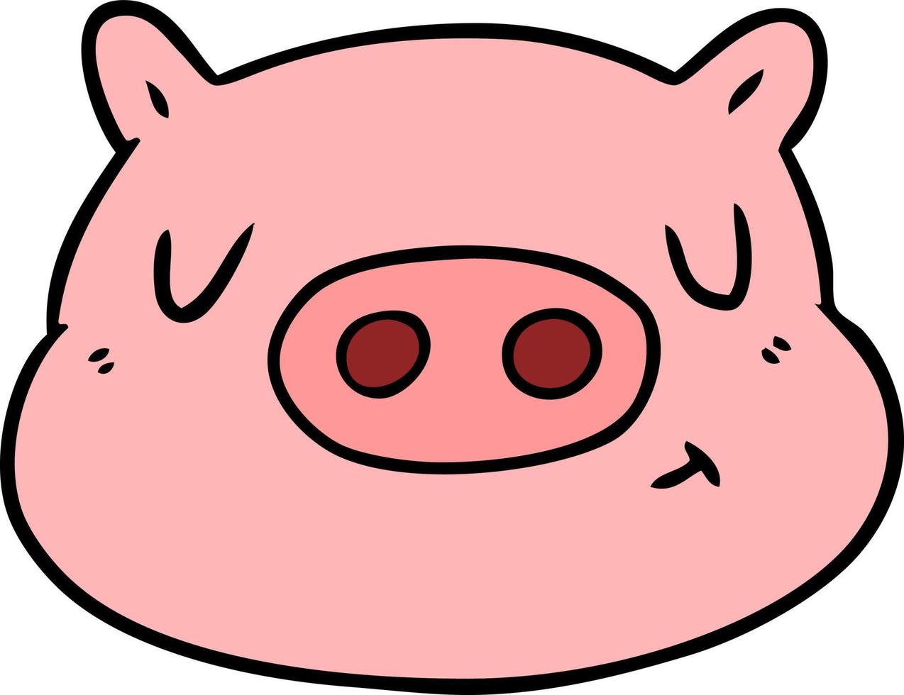 visage de cochon dessin animé vecteur