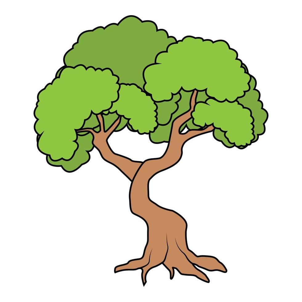 graphique d'illustration de forme d'arbre mignon vecteur