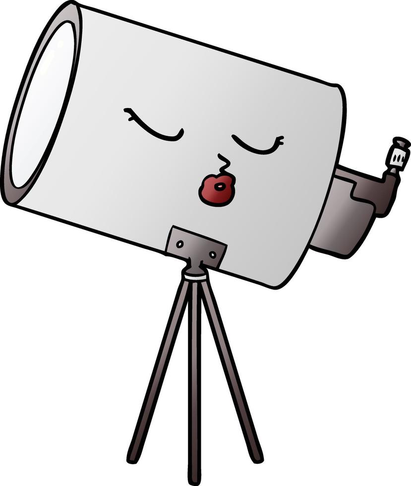 télescope de dessin animé avec visage vecteur