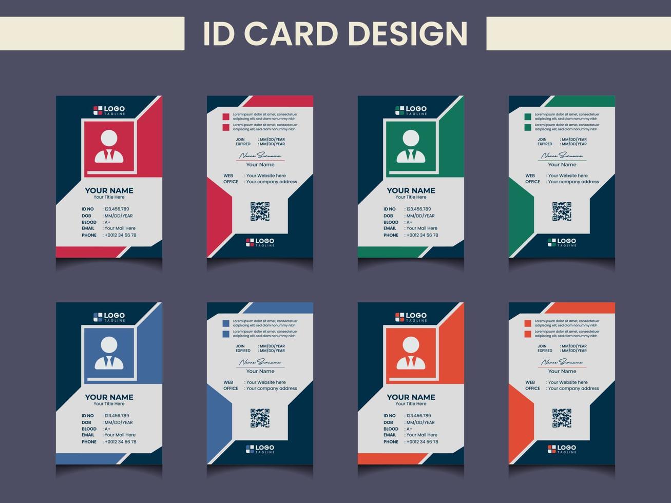 modèle de conception de carte d'identité moderne créative vecteur