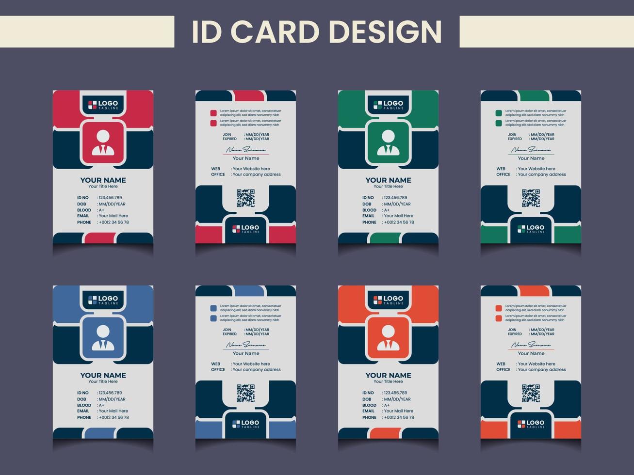 modèle de conception de carte d'identité moderne créative vecteur