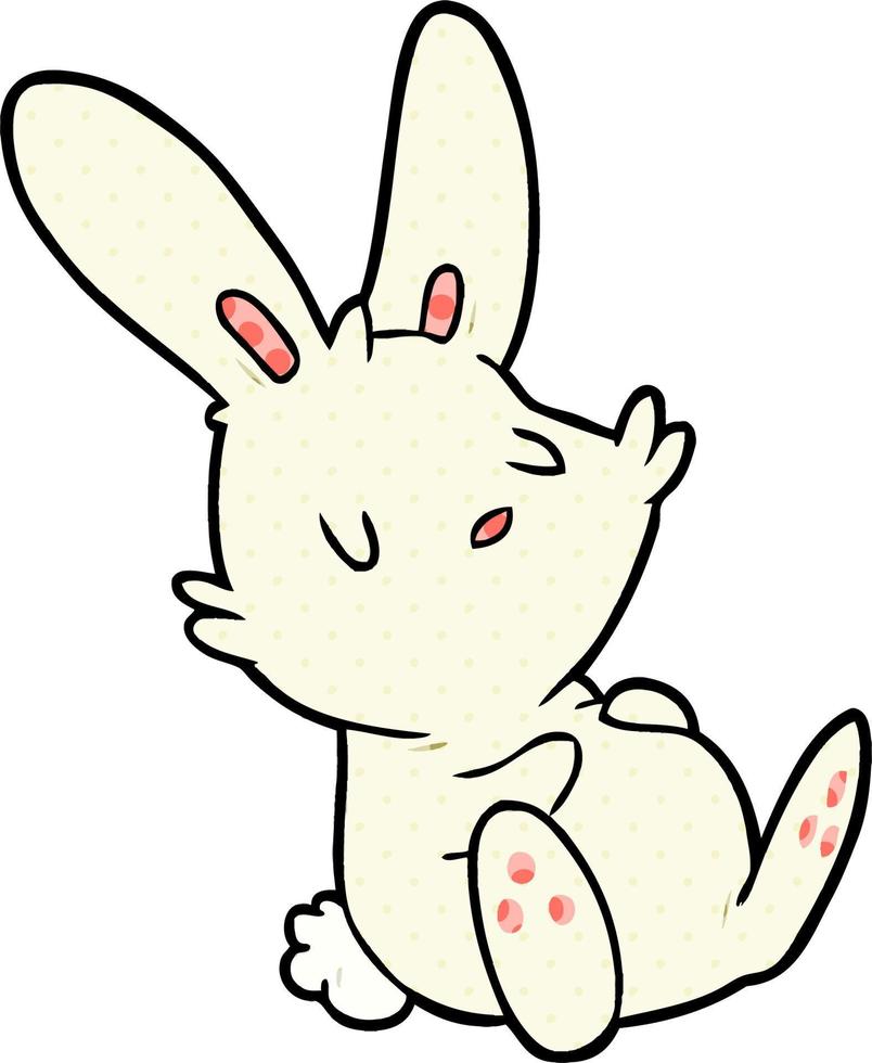 lapin de dessin animé mignon qui dort vecteur