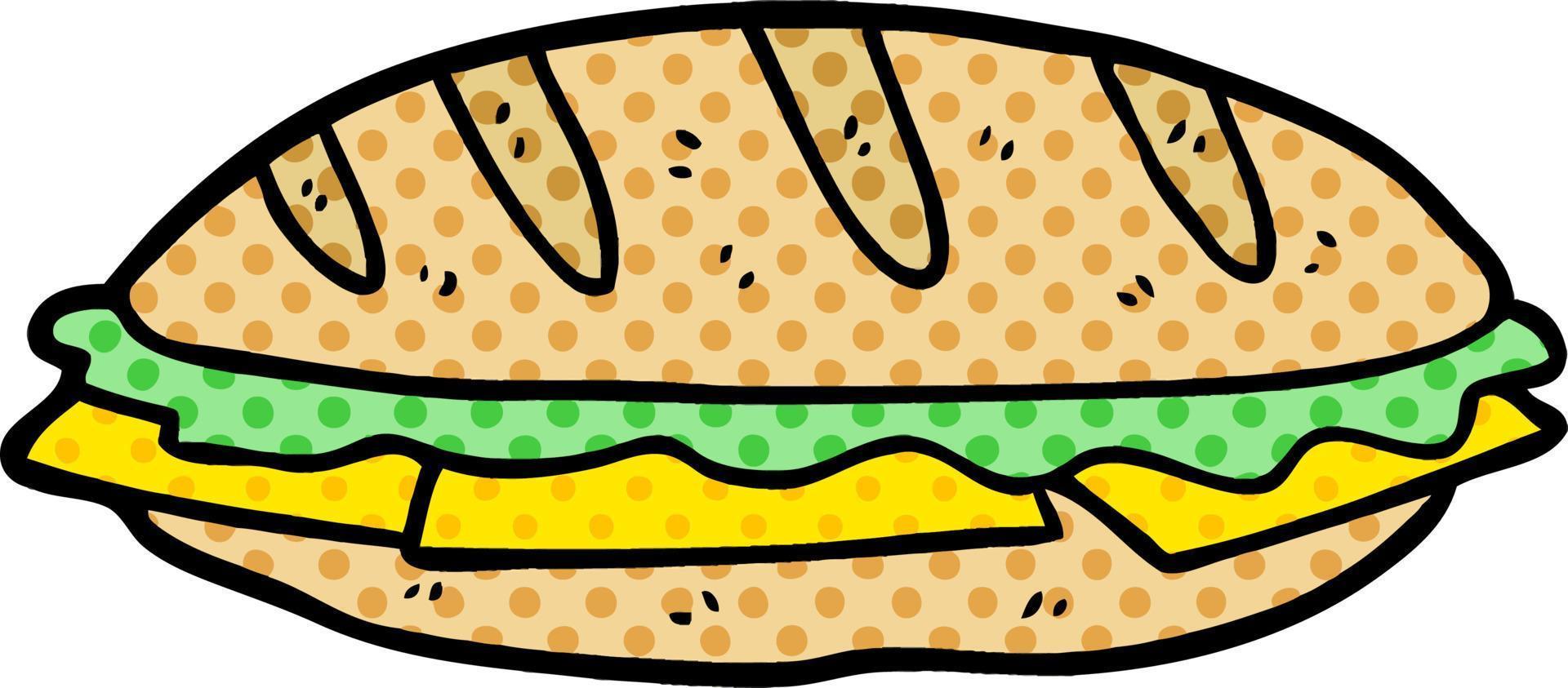 sandwich au fromage de dessin animé vecteur