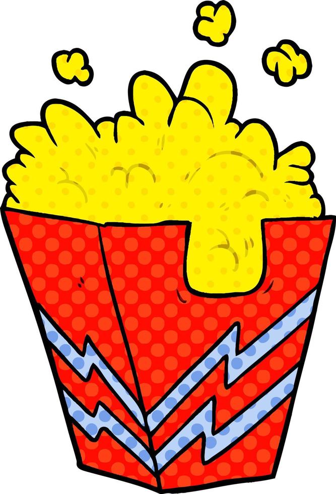 boîte de dessin animé de pop-corn vecteur