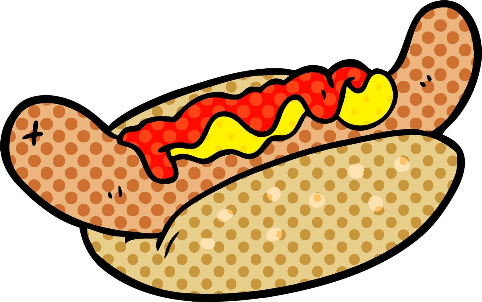 dessin animé frais savoureux hot-dog vecteur