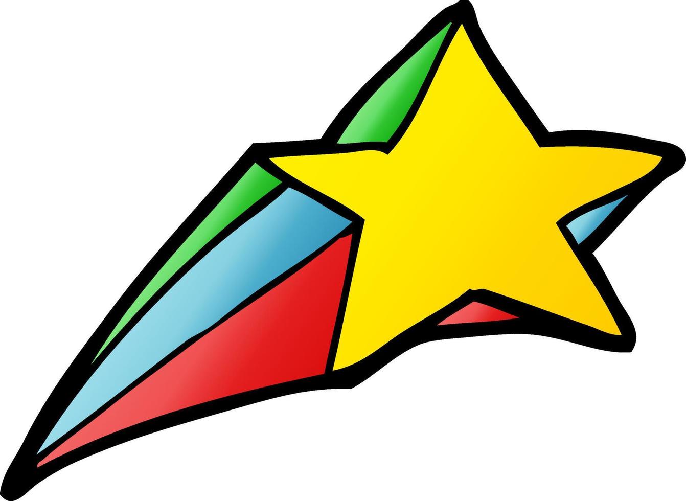 dessin animé décoratif étoile filante vecteur