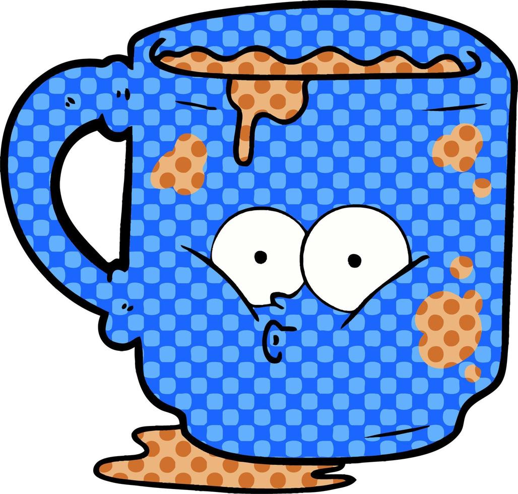 tasse de bureau sale dessin animé vecteur