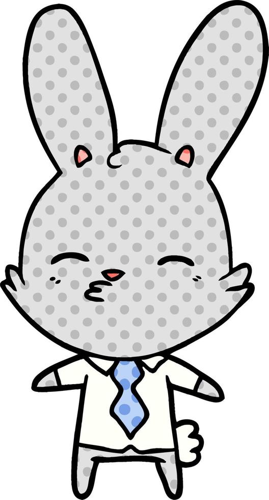 dessin animé lapin curieux vecteur