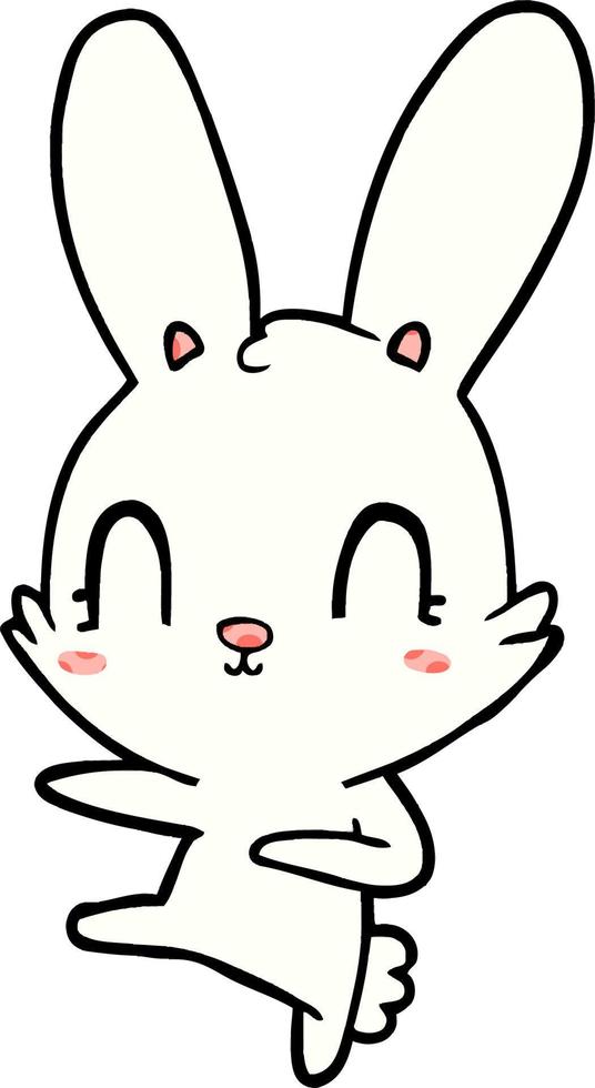 lapin de dessin animé mignon dansant vecteur